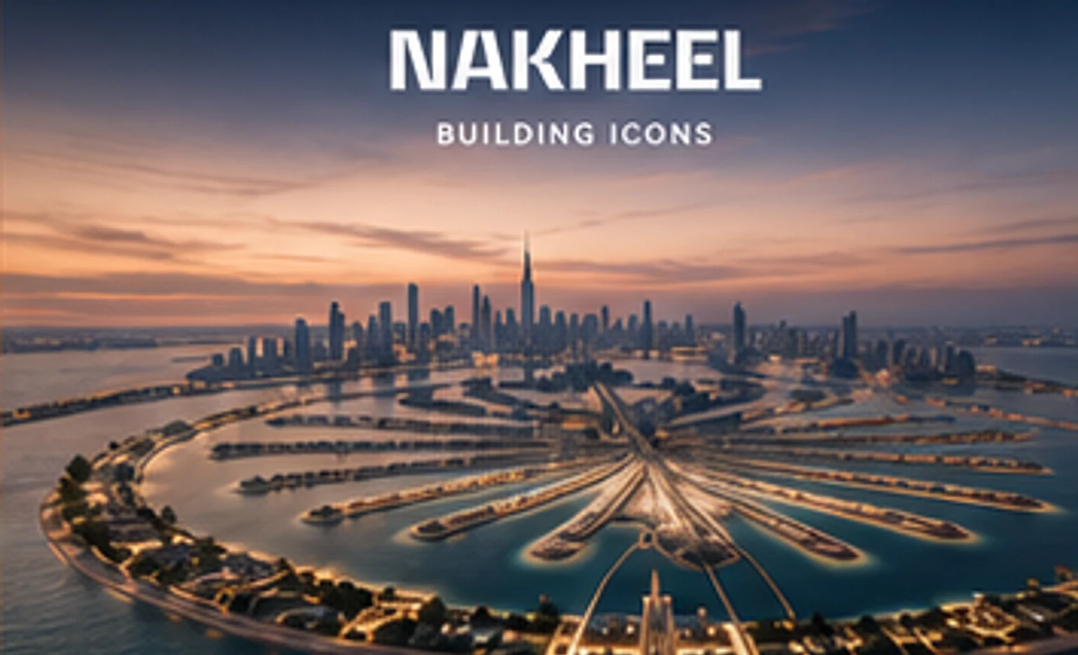 Sebastian Henry editorial artwork illustrating Nakheel and Palm Jebel Ali