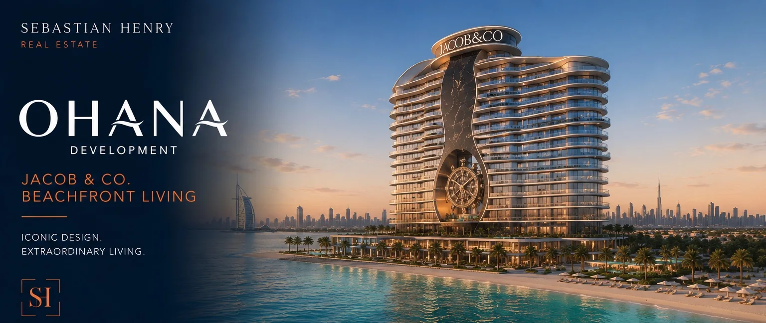 Sebastian Henry editorial artwork showing a branded waterfront direction for Ohana Development